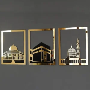 Masjid Al Aqsa, Masjid Al-Haram & Masjid An-Nabawi Islamic Wall Art | Acrylic Kaaba Wall Decor